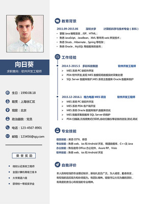 網(wǎng)絡(luò)工程專(zhuān)業(yè)軟件開(kāi)發(fā)工程師簡(jiǎn)歷模板
